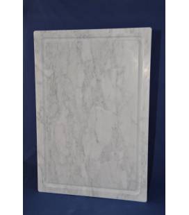 Tagliere 60x40 cm in marmo bianco di Carrara con piedini